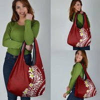 Hawaii Aloha Grocery Bag Plumeria Vintage - Crimson