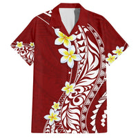 Hawaii Aloha Hawaiian Shirt Plumeria Vintage - Crimson LT7 Crimson - Polynesian Pride