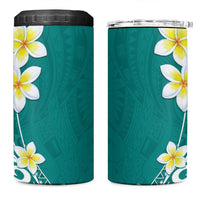Hawaii Aloha 4 in 1 Can Cooler Tumbler Plumeria Vintage - Teal
