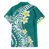 Hawaii Aloha Family Matching Tank Maxi Dress and Hawaiian Shirt Plumeria Vintage - Teal LT7 - Polynesian Pride