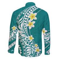 Hawaii Aloha Family Matching Tank Maxi Dress and Hawaiian Shirt Plumeria Vintage - Teal LT7 - Polynesian Pride