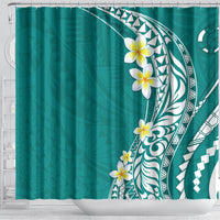 Hawaii Aloha Shower Curtain Plumeria Vintage - Teal LT7 - Polynesian Pride