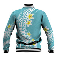 Hawaii Aloha Baseball Jacket Plumeria Vintage - Turquoise LT7 - Polynesian Pride
