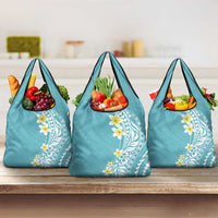 Hawaii Aloha Grocery Bag Plumeria Vintage - Turquoise
