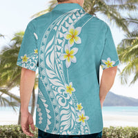 Hawaii Aloha Hawaiian Shirt Plumeria Vintage - Turquoise LT7 - Polynesian Pride