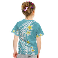 Hawaii Aloha Kid T Shirt Plumeria Vintage - Turquoise LT7 - Polynesian Pride