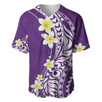 Hawaii Aloha Baseball Jersey Plumeria Vintage - Violet LT7 Violet - Polynesian Pride