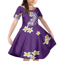 Hawaii Aloha Family Matching Mermaid Dress and Hawaiian Shirt Plumeria Vintage - Violet LT7 Daughter's Dress Violet - Polynesian Pride