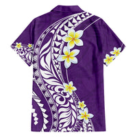 Hawaii Aloha Family Matching Tank Maxi Dress and Hawaiian Shirt Plumeria Vintage - Violet LT7 - Polynesian Pride