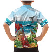 Aloha Honolulu Festival Family Matching Mermaid Dress and Hawaiian Shirt Ukulele By The Shore