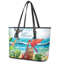 Aloha Honolulu Festival Leather Tote Bag Ukulele By The Shore LT7 - Polynesian Pride