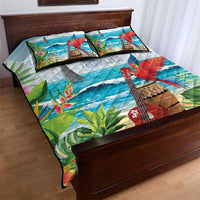 Aloha Honolulu Festival Quilt Bed Set Ukulele By The Shore LT7 - Polynesian Pride