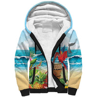 Aloha Honolulu Festival Sherpa Hoodie Ukulele By The Shore LT7 Unisex Art - Polynesian Pride