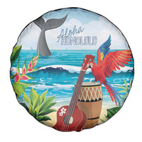 Aloha Honolulu Festival Spare Tire Cover Ukulele By The Shore LT7 - Polynesian Pride