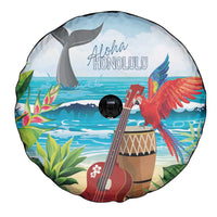 Aloha Honolulu Festival Spare Tire Cover Ukulele By The Shore LT7 - Polynesian Pride