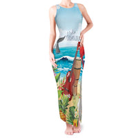 Aloha Honolulu Festival Tank Maxi Dress Ukulele By The Shore LT7 Women Art - Polynesian Pride