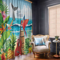 Aloha Honolulu Festival Window Curtain Ukulele By The Shore LT7 - Polynesian Pride