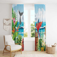 Aloha Honolulu Festival Window Curtain Ukulele By The Shore LT7 - Polynesian Pride