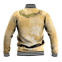 Aloha Honolulu Festival Baseball Jacket Hawaii Kapa Mix Flowers Lei LT7 - Polynesian Pride