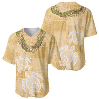 Aloha Honolulu Festival Baseball Jersey Hawaii Kapa Mix Flowers Lei LT7 - Polynesian Pride