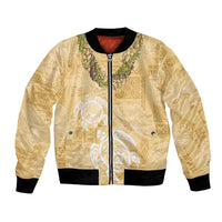 Aloha Honolulu Festival Bomber Jacket Hawaii Kapa Mix Flowers Lei LT7 Unisex Yellow - Polynesian Pride