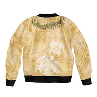 Aloha Honolulu Festival Bomber Jacket Hawaii Kapa Mix Flowers Lei LT7 - Polynesian Pride