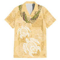 Aloha Honolulu Festival Hawaiian Shirt Hawaii Kapa Mix Flowers Lei LT7 Yellow - Polynesian Pride