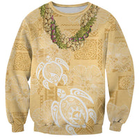Aloha Honolulu Festival Sweatshirt Hawaii Kapa Mix Flowers Lei LT7 Unisex Yellow - Polynesian Pride