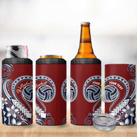 Polynesia Beach Volleyball Personalized 4 in 1 Can Cooler Tumbler Special LT7 - Polynesian Pride