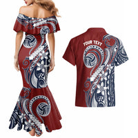 Polynesia Beach Volleyball Personalized Couples Matching Mermaid Dress and Hawaiian Shirt Special LT7 - Polynesian Pride