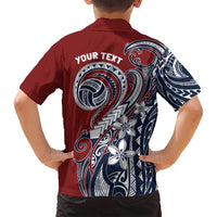 Polynesia Beach Volleyball Personalized Family Matching Long Sleeve Bodycon Dress and Hawaiian Shirt Special