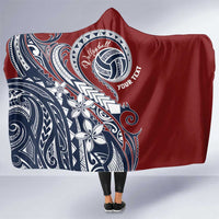 Polynesia Beach Volleyball Personalized Hooded Blanket Special LT7 One Size Red Blue - Polynesian Pride