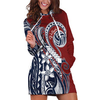 Polynesia Beach Volleyball Personalized Hoodie Dress Special LT7 Red Blue - Polynesian Pride