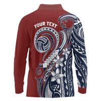 Polynesia Beach Volleyball Personalized Long Sleeve Polo Shirt Special