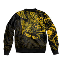Personalised Father's Day Polynesian Bomber Jacket Best Dad Ever - Gold LT7 - Polynesian Pride