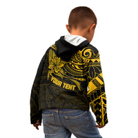 Personalised Father's Day Polynesian Kid Hoodie Best Dad Ever - Gold LT7 - Polynesian Pride
