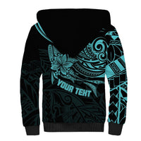 Personalised Father's Day Polynesian Sherpa Hoodie Best Dad Ever - Turquoise LT7 - Polynesian Pride