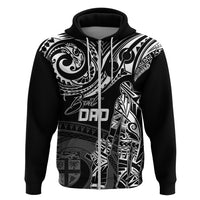 Custom Fathers Day Fiji Hoodie Polynesian Dad & Kid LT7 Zip Hoodie Black - Polynesian Pride