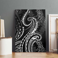 Polynesia Plumeria Lei Canvas Wall Art Black Curves Motif LT7 - Polynesian Pride
