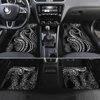 Polynesia Plumeria Lei Car Mats Black Curves Motif LT7 Set 4pcs Black - Polynesian Pride