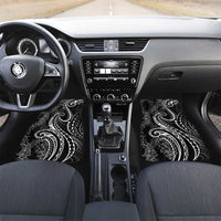 Polynesia Plumeria Lei Car Mats Black Curves Motif LT7 Set 2pcs - Front Black - Polynesian Pride