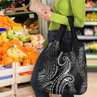 Polynesia Plumeria Lei Grocery Bag Black Curves Motif LT7 - Polynesian Pride