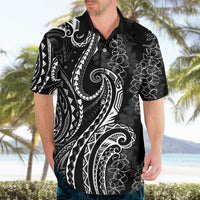 Polynesia Plumeria Lei Hawaiian Shirt Black Curves Motif LT7 - Polynesian Pride