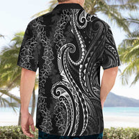 Polynesia Plumeria Lei Hawaiian Shirt Black Curves Motif LT7 - Polynesian Pride