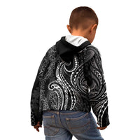 Polynesia Plumeria Lei Kid Hoodie Black Curves Motif