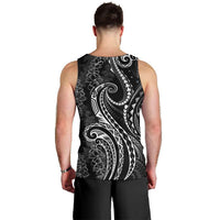 Polynesia Plumeria Lei Men Tank Top Black Curves Motif LT7 - Polynesian Pride