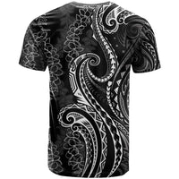 Polynesia Plumeria Lei T Shirt Black Curves Motif