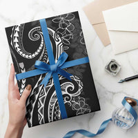 Polynesia Plumeria Lei Wrapping Paper Black Curves Motif LT7 - Polynesian Pride