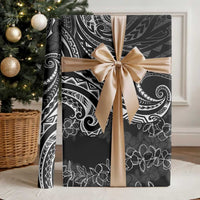 Polynesia Plumeria Lei Wrapping Paper Black Curves Motif LT7 - Polynesian Pride