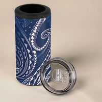 Polynesia Plumeria Lei 4 in 1 Can Cooler Tumbler Navy Blue Curves Motif LT7 - Polynesian Pride